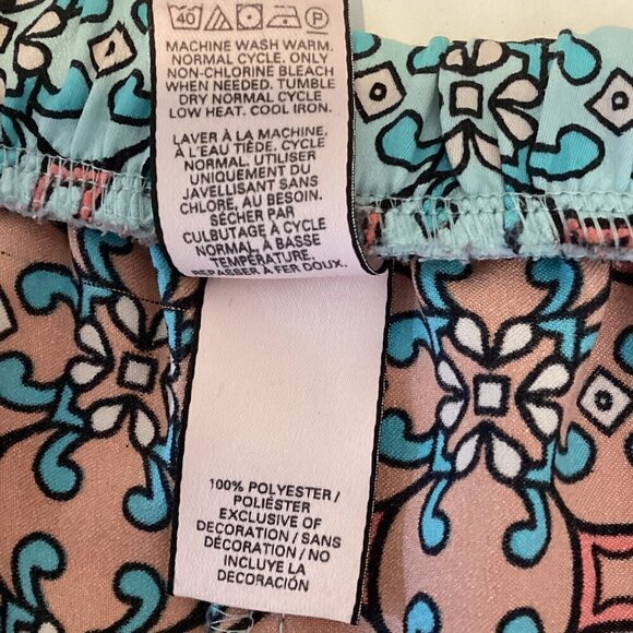 Victoria's Secret Satin Lounge Sleep Shorts Sz M BOHO Mixed Pattern 168R - Picture 8 of 9